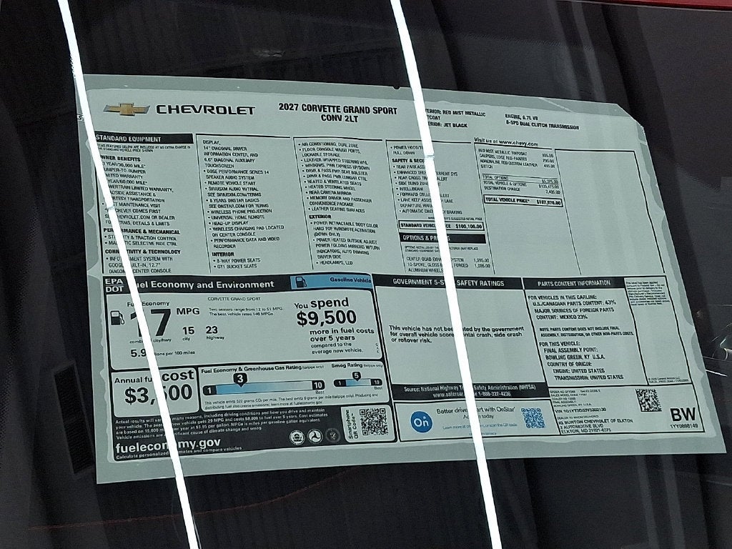 2027 Chevrolet Corvette Grand Sport 2LT